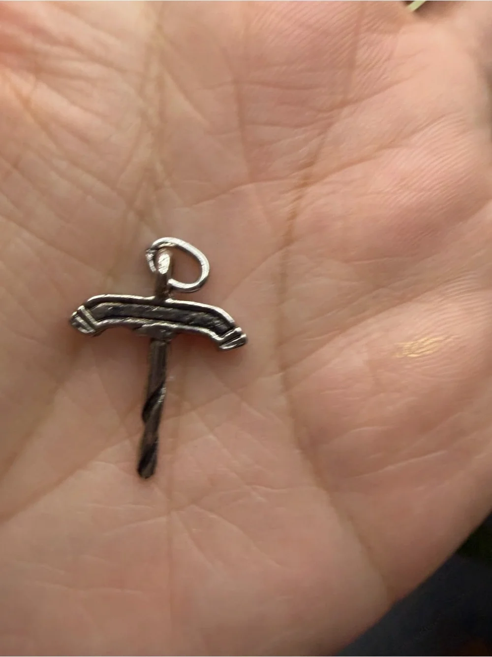 Tone Silver Men’s Pickaxe Pendant Necklace Charm - Silver